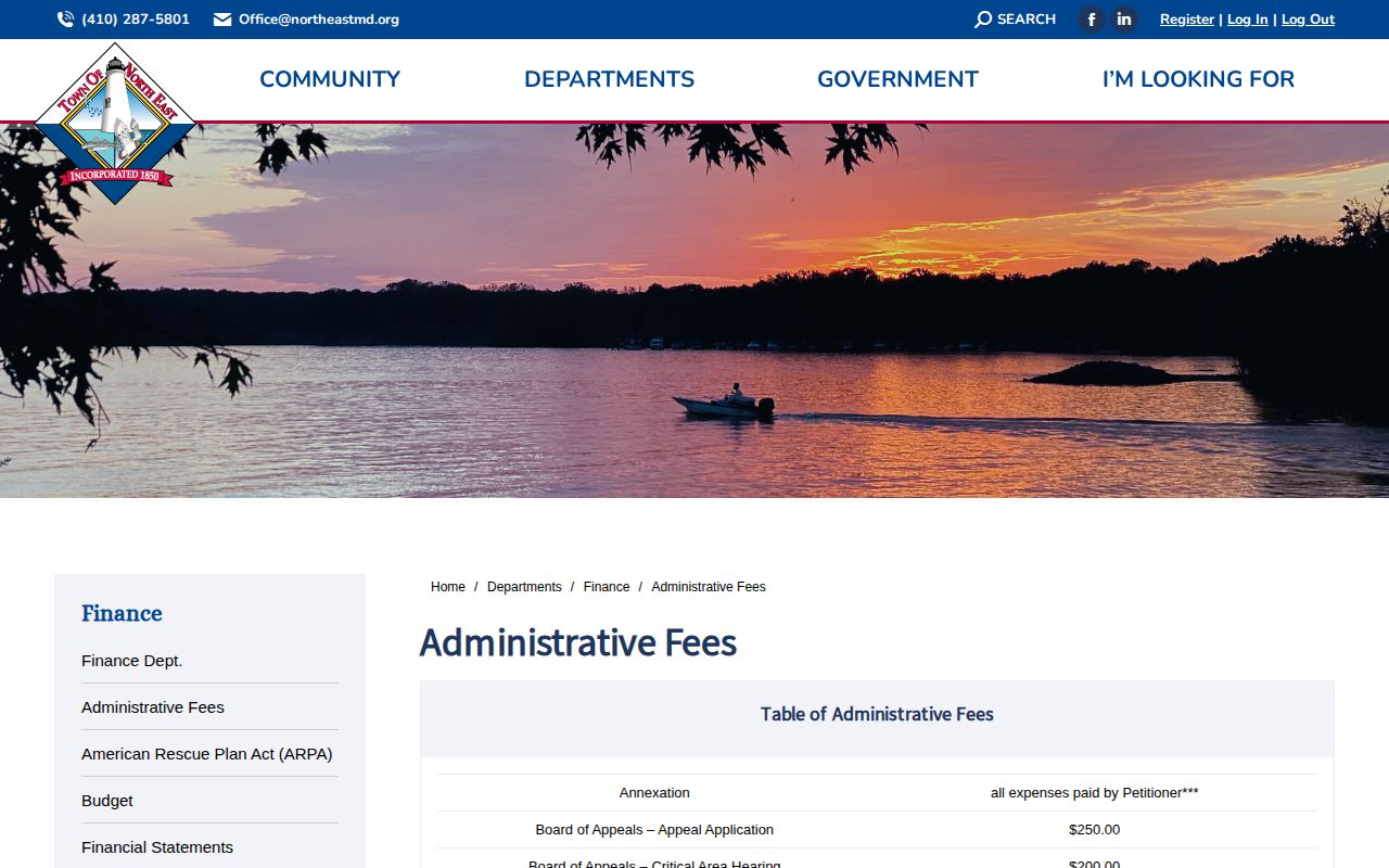 North East Maryland official police arrest report administrative fees